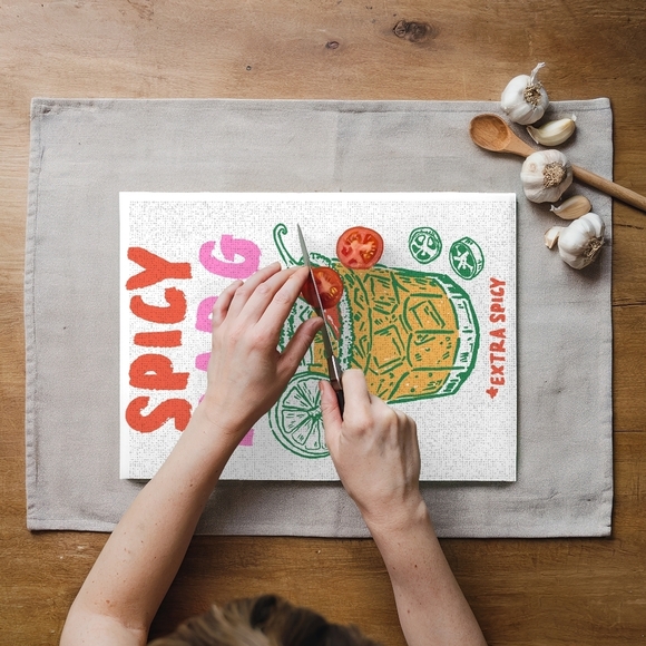 None Other - Colorful Spicy Margarita Glass Cutting Board